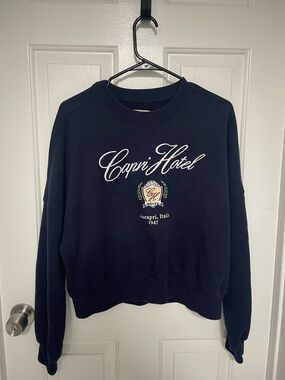 Abercrombie & Fitch Navy Capri Hotel Logo Sweatshirt